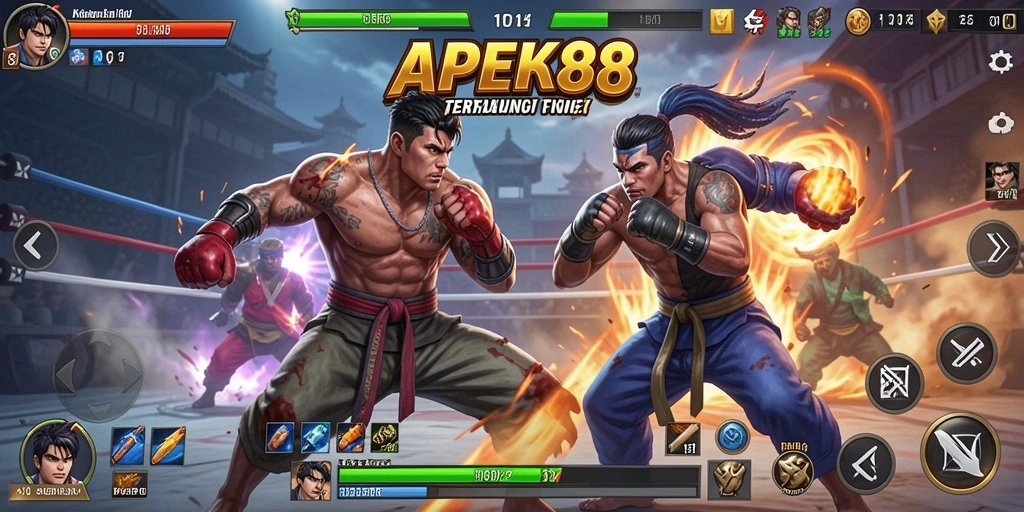 Tampilan gameplay APEK88 yang mendebarkan dengan pertarungan intens.