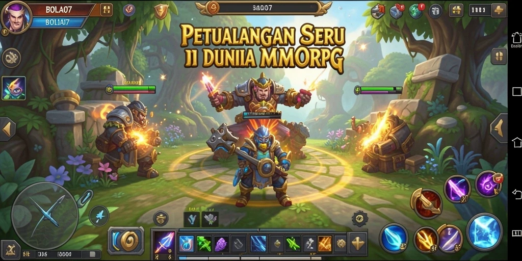 Screenshot gameplay BOLA07 menampilkan aksi seru di dalam dunia MMORPG.