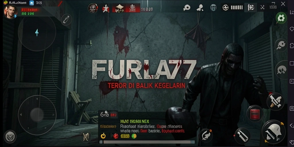 Screenshot FURLA77 menampilkan suasana menegangkan dan menakutkan dalam gameplay.
