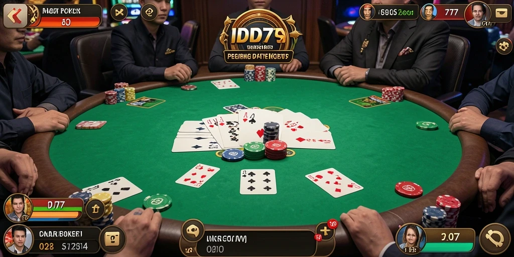 Tampilan gameplay Poker yang seru dan menegangkan di IDR77.