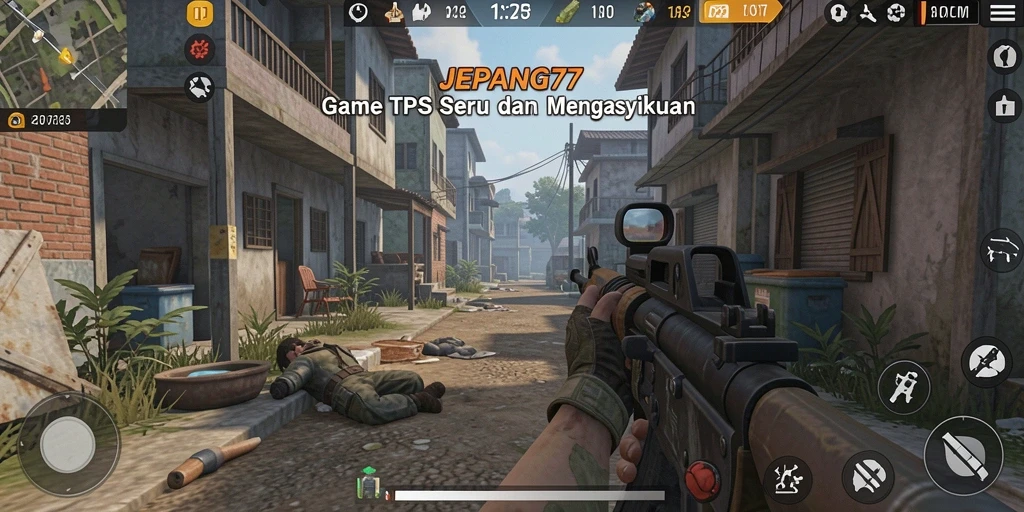 Tangkapan layar menunjukkan aksi mendebarkan dalam game TPS.