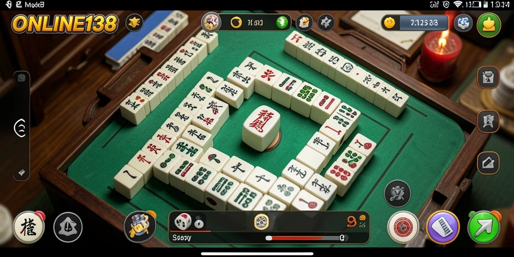 Tampilan menarik gameplay Mahjong dari ONLINE138.