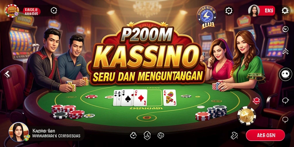 Screenshot utama P200M menampilkan gameplay Kasino yang mendebarkan.