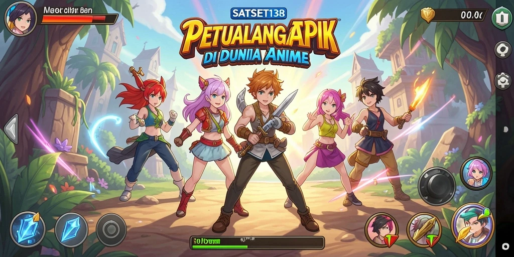 Tampilan menarik dari gameplay SATSET138 menunjukkan pertarungan karakter anime.
