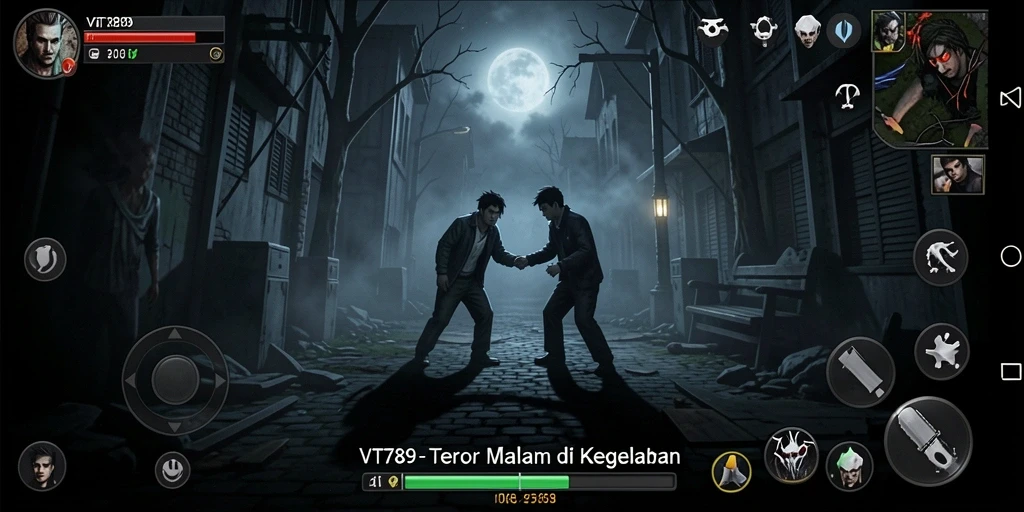 Tampilan gameplay menegangkan di dunia kegelapan VT789.