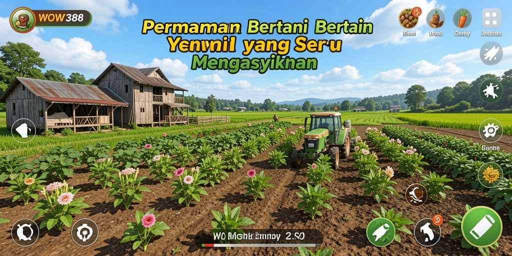 Tampilan gameplay seru bertani di WOW388.